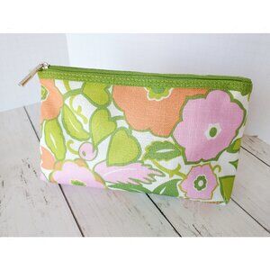 Clinique Cosmetic Bag Multi-color Floral Zip Makeup Pouch Storage Travel Classic